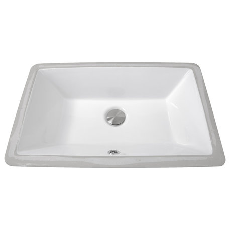 Nantucket Sinks 19"x11" Undermount Ceramic Sink, White