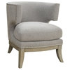 Bowery Hill Back Upholstered Accent Chair in Gray
