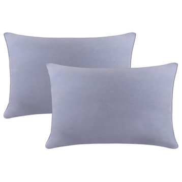 A1HC Soft Velvet Pillow Covers, YKK Zipper, Set of 2, Slat Grey, 12"x20"