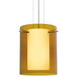Besa Lighting - Besa Lighting 1KG-G00607-SN Pahu 8 - One Light Cable Pendant with Flat Canopy - The Pahu is a distinctive double-glass pendant, wiPahu 8 One Light Cab Bronze Transparent A *UL Approved: YES Energy Star Qualified: n/a ADA Certified: n/a  *Number of Lights: Lamp: 1-*Wattage:100w A19 Medium base bulb(s) *Bulb Included:Yes *Bulb Type:A19 Medium base *Finish Type:Bronze