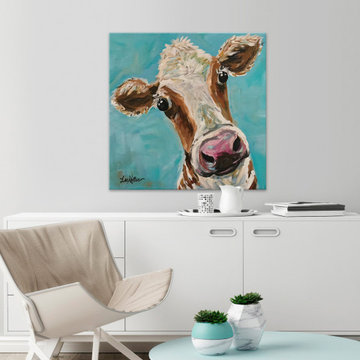 "Cow Miss Moo Moo" Painting Print on Wrapped Canvas