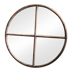 Vagabond Vintage - Rustic Recycled Pine Round Portal Mirror - Wall Mirrors