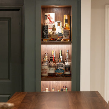 Traditional Basement Remodel with Custom Bar & Entertainment Spaces