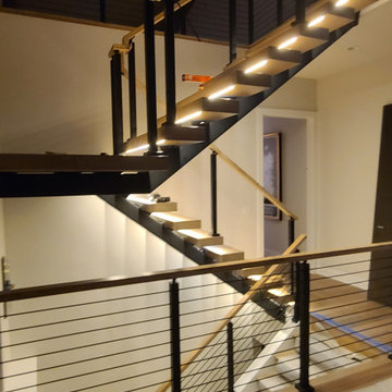 Floating Stairs with LED Lighting