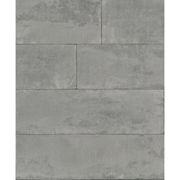 4015-426021 Lanier Stone Plank Vinyl Non Woven Wallpaper in Grey