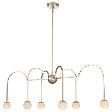 Bistro 6-Light Kitchen Island Light, Polished Nickel