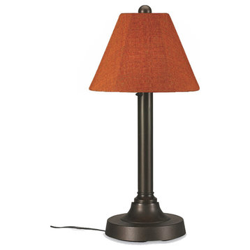 San Juan 30" Table Lamp, Bronze/Chili Linen Shade