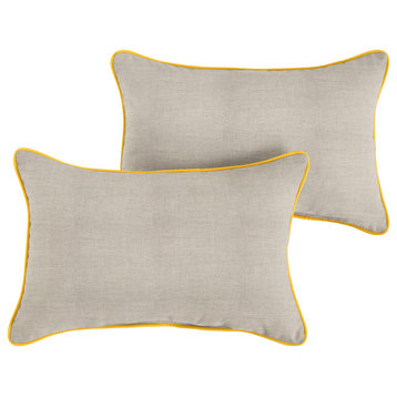 Sunbrella Cast Silver/Sunflower Yellow Outdoor Pillow Set, 12x18