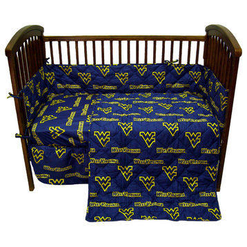 West Virginia Mountaineers Baby Crib Fitted Sheet Pair, Solid, 2 Fitted Sheets