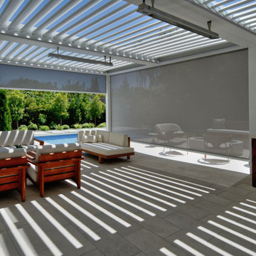Louvered Four Roof Pergola, Extra Large Entertaining Room