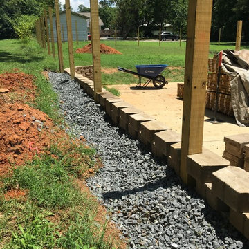 Horizontal Fence with Retaining Wall