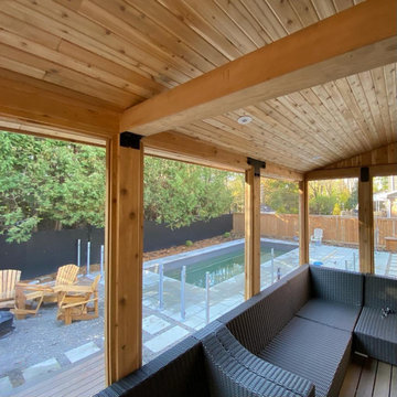 Farnham Composite Deck with Cedar Patio Cover
