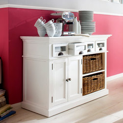 Newport Buffet with Rattan Baskets - Kitchen And Dining Furniture