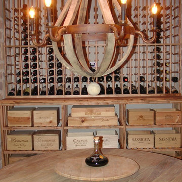 Elegant Tuscan Wine Tasting Room and Custom Wine Cellar