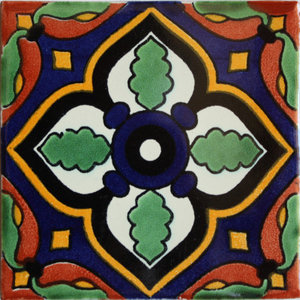C016 9 PCS Talavera Tiles 4x4 Ceramic Mexican Folk Art 