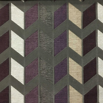 Ziba Modern Chevron Cotton Poly Upholstery Fabric, Fig