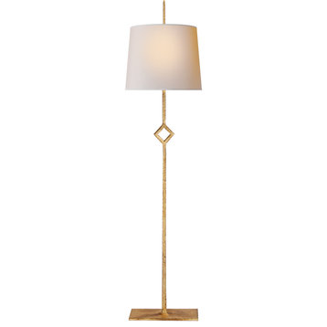 Cranston Buffet Lamp, 1-Light, Gilded Iron, Natural Paper Shade, 34.75"H