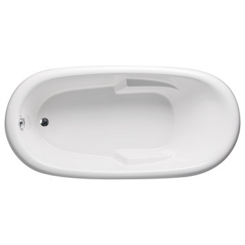 Malibu Arashi Oval Soaking Bathtub 72x40x22 White