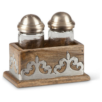 Wood And Metal Salt and Pepper