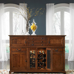 Brighton Buffet with Seeded Glass Doors and Wine Rack - Buffets And Sideboards