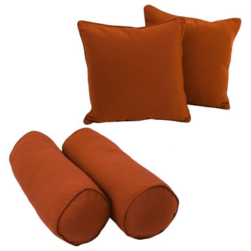 Double-Corded Solid Twill Throw Pillows With Inserts, Set of 4, Spice