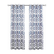 Evelyn Thermal Room Darkening Grommet Unlined Window Curtains, Navy, 52"x84"