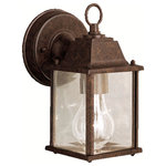 Kichler Lighting - Kichler Lighting New Street - One Light Outdoor Wall Bracket - With its timeless profile, this 1-light wall lantern is perfect for those looking to embellish classic sophistication outdoors. Because it is made from cast aluminum and comes in this beautiful Tannery Bronze finish, this wall lantern can go with any home d�cor while being able to withstand the elements. It features clear beveled glass panels, uses a 100-watt (max) bulb, measures 5" wide by 8 �" high, and is U. L. listed for wet location.New Street One Light Outdoor Wall Bracket Tannery Bronze Glass *UL Approved: YES *Energy Star Qualified: n/a  *ADA Certified: n/a  *Number of Lights: Lamp: 1-*Wattage:100w A19 Medium Base bulb(s) *Bulb Included:No *Bulb Type:A19 Medium Base *Finish Type:Tannery Bronze