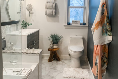 Inspiration for a modern home design remodel in Chicago