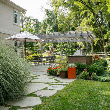 Flagstone Patios, Cook Station and Pergola
