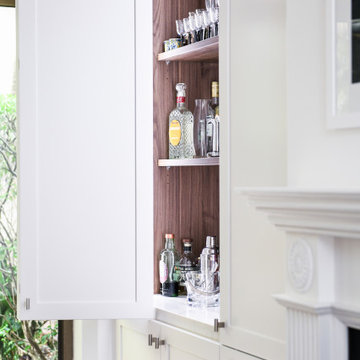 White Shaker Cabinets with Home Bar
