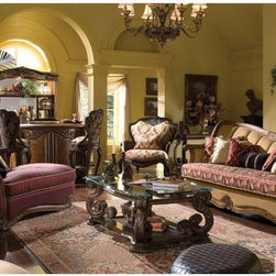 AICO Furniture - Oppulente Cocktail Table Set in Sienna Spice - 67203-52-SET - Fabric