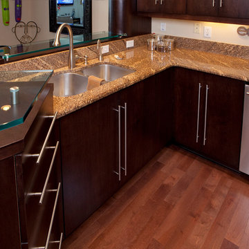 "Corsica" Maple Espresso with Glass Countertops