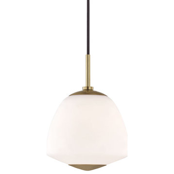 Mitzi Lighting Jane H288701S-AGB 1 Light Small Pendant, Aged Brass