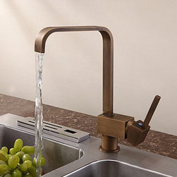 Antique Inspired Solid Brass Kitchen Tap Antique Brass Finish T0718A - Kitchen Faucets