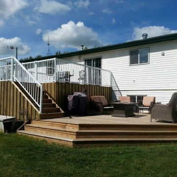 Two-tier pressure treated 5/4 decking