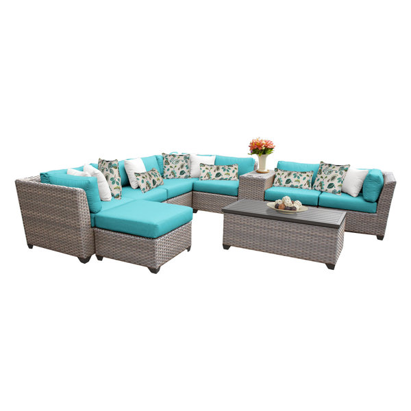 Florence 10 Piece Outdoor Wicker Patio Furniture Set 10b