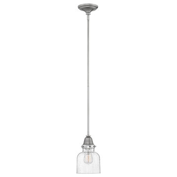Hinkley Academy Extra Small Cylinder Glass Pendant, English Nickel