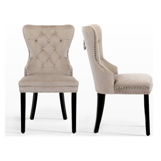 WestinTrends 2PC Velvet Upholstered Kitchen Dining Chair Set, Glam Accent  Chairs - Transitional - Dining Chairs - by WestinTrends | Houzz