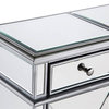 3 Drawer 4 Door Cabinet L60"W14"H36" Silver Clear, Silver/Clear Mirror