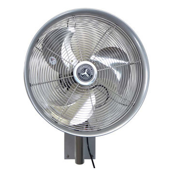 HydroMist Outdoor rated Shrouded 3 speed wall mounted fan -Silver