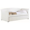Upholstered Daybed with Trundle in White