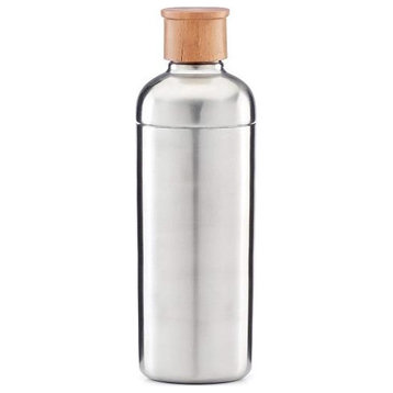 Lenox Brushed Silver Wood Cocktail Party Bar Shaker