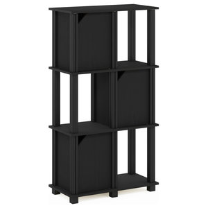 Furinno Pelli Cubic Storage Cabinet French Oak Grey/Black 2x2 