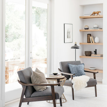 Rustic American Modern with White Wide-Plank Floors