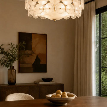 Viviana Mid-Century Glass Disc Chandelier - Dining Room Chandelier Ideas