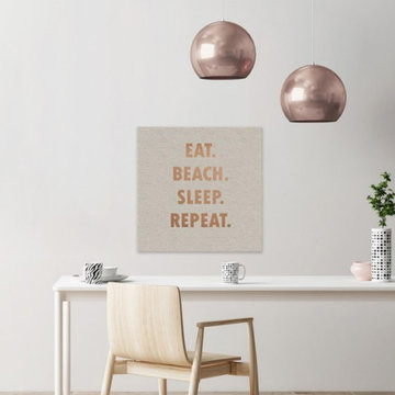 "Eat, Beach, Sleep" Painting Print on Wrapped Canvas