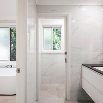 Ensuite with Porcelain Marble Pattern Tiles