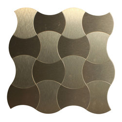 GL Stone Tile - Moroccan Style Aluminum Peel and Stick Mosaic Tile 11"x11", Rose Gold, 22 Sheets - Mosaic Tile