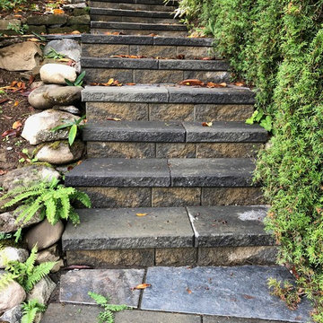 Natural flagstone pathway and manor stone steps