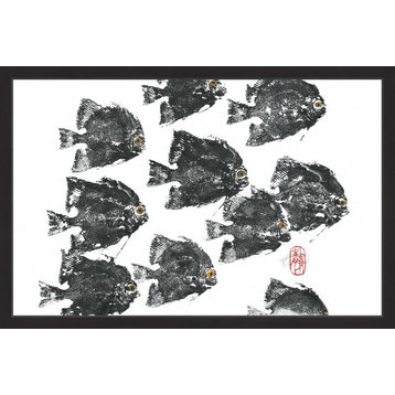 "Racing Fish II" Framed Painting Print, 24"x16"